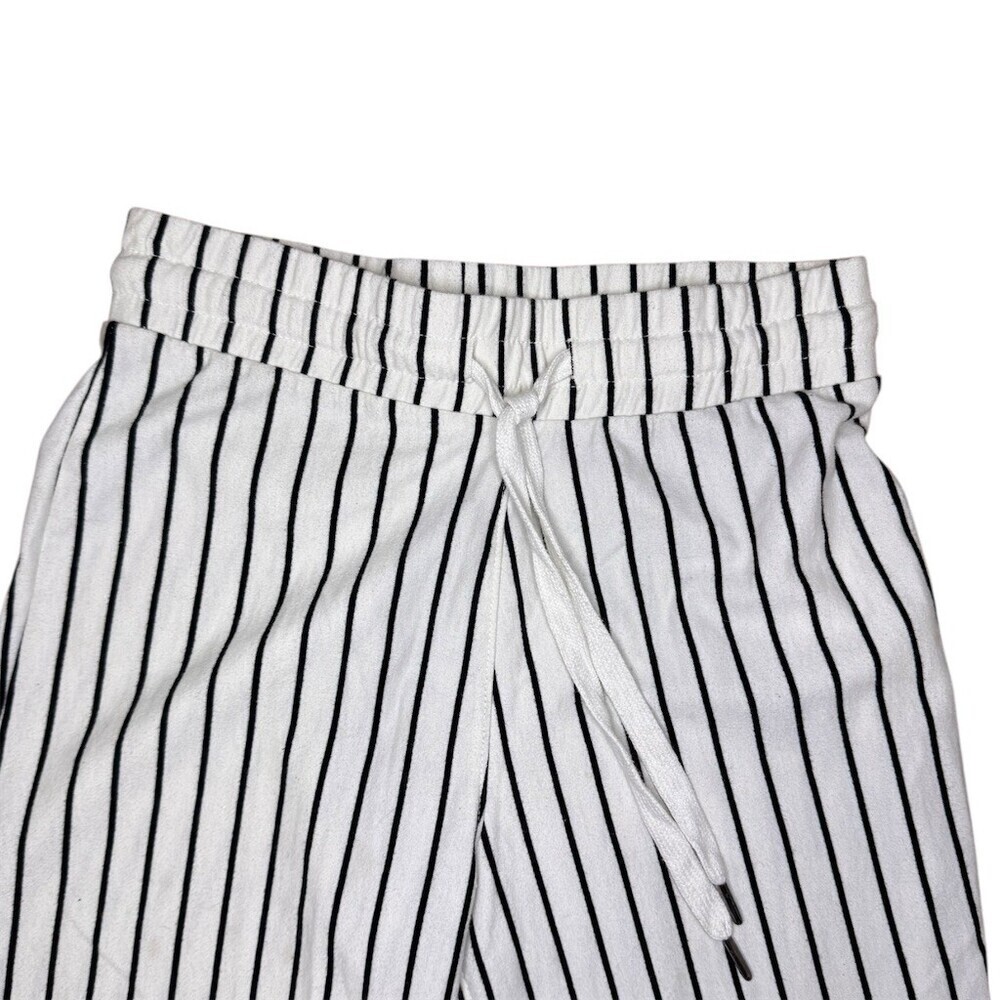 Z Supply Pants Womens XS White Black Pinstripe Wide-Leg Cropped Pull-On - Picture 5 of 5